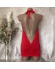 Robe_Rouge_Bijou_Col_Bénitier_Profond_Prêt_à_Porter_Paradise_Boutik