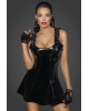 Robe_Courte_Type_Babydoll_en_PVC_Noir_Handmade