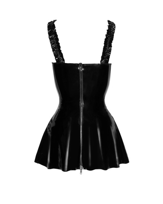 Robe_Courte_Type_Babydoll_en_PVC_Noir_Handmade