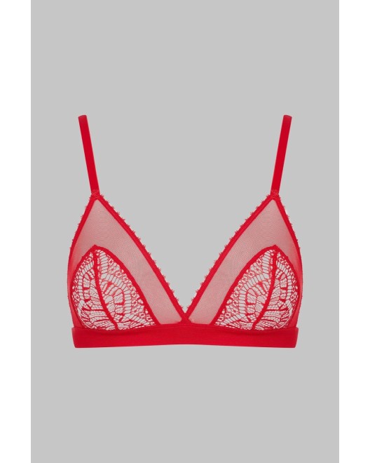 Soutien-Gorge Triangle Rouge Accroche C½ur - Maison Close