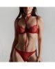 String Brésilien avec Harnais Rouge Accroche C½ur - Maison Close