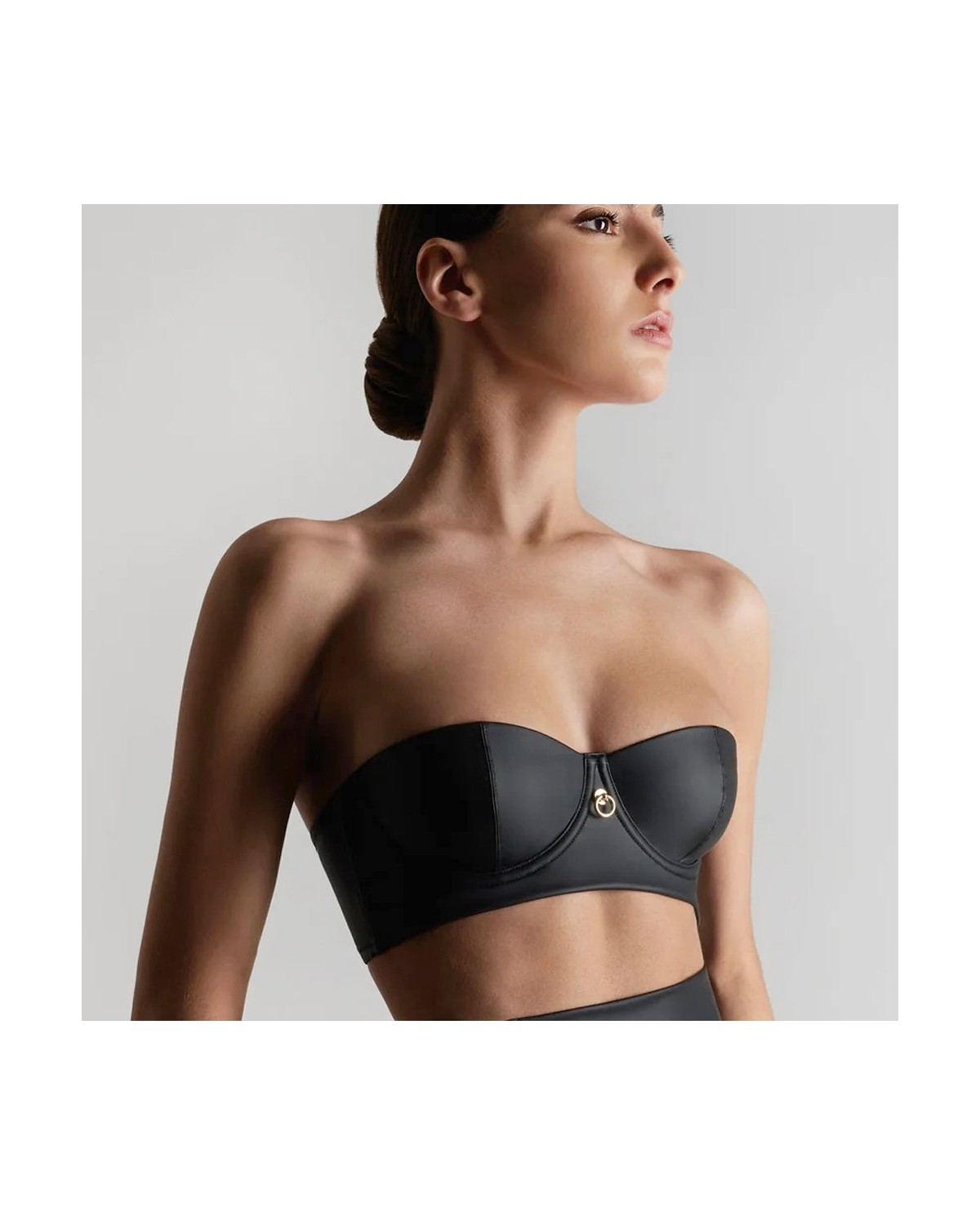 Soutien-Gorge Bustier en Simili Cuir Chambre Noire - Maison Close