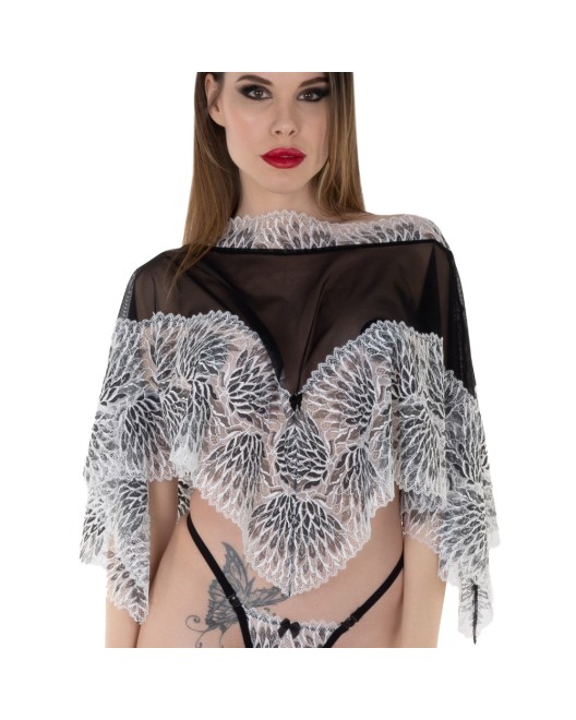 Poncho en Tulle et Dentelle Plume - Eros Veneziani