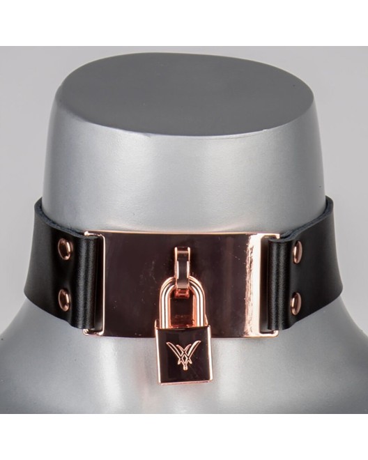 Collier Ras-De-Cou en Cuir Lock - VoyeurX