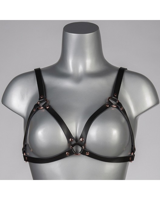 Soutien-Gorge Harnais Ouvert en Cuir Insolence - VoyeurX