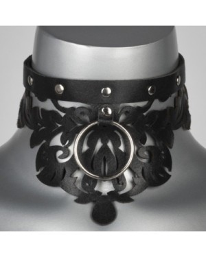 Collier en Cuir Noir Lucy - VoyeurX