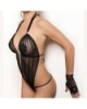 Body String Transparent en Tulle Drapé Love Noir - Luxxa