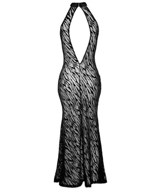 robe-longue-fendue-transparente-noir-handmade