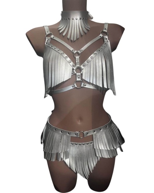 collier-ras-de-cou-cuir-fringe-voyeurx-argent