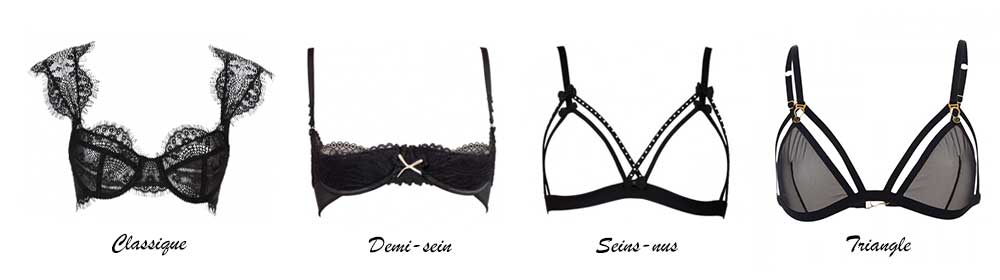 Les différentes formes de soutien-gorge disponibles chez Paradise Boutik